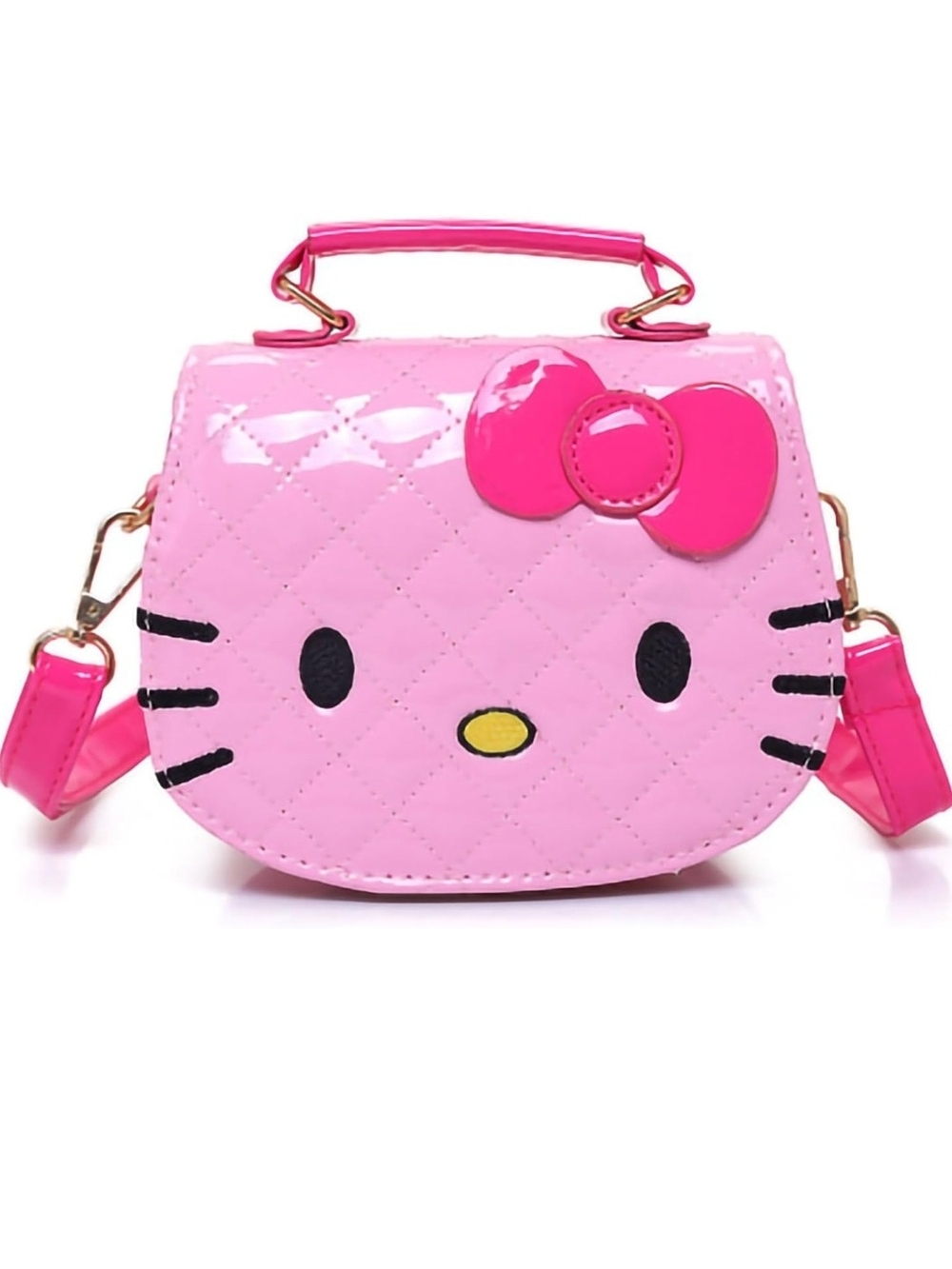Pink Hello Kitty Face Crossbody Bag